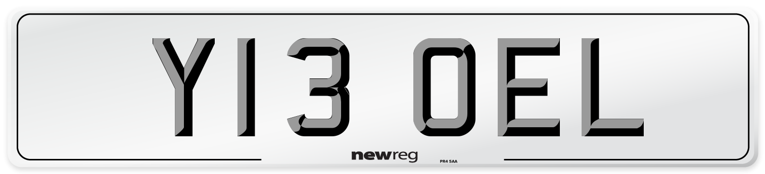 Y13 OEL Number Plate from New Reg